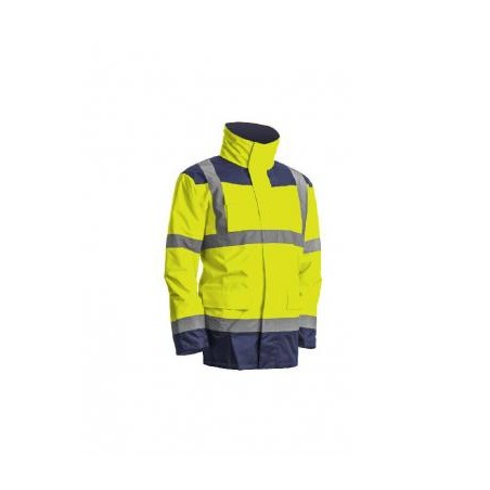 Parka Haute Visibilit En Hivi Jaune Fluo Marine Cover Guard